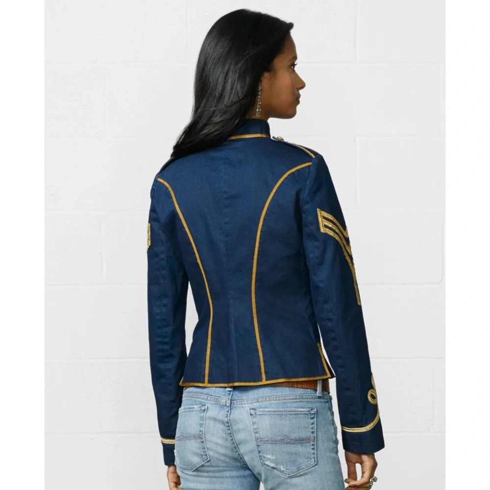 Ralph Lauren Women's Denim Supply Military Officer Jacket - Picture 2 of 12